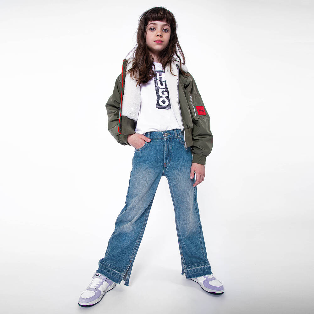 HUGO-Teen Girls Blue Relaxed Fit 935 Denim Jeans | Childrensalon Outlet