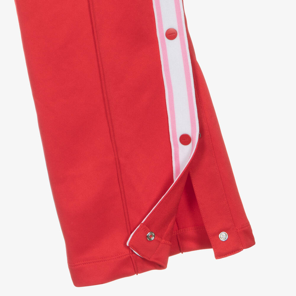 HUGO-Teen Girls Red Striped Trim Joggers | Childrensalon Outlet