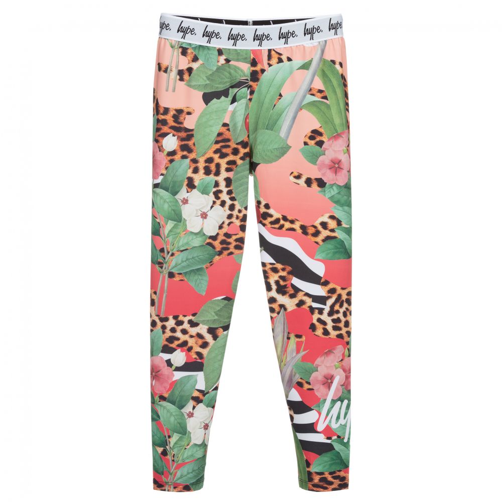 Adidas palm leaf pink & green leggings new arrivals