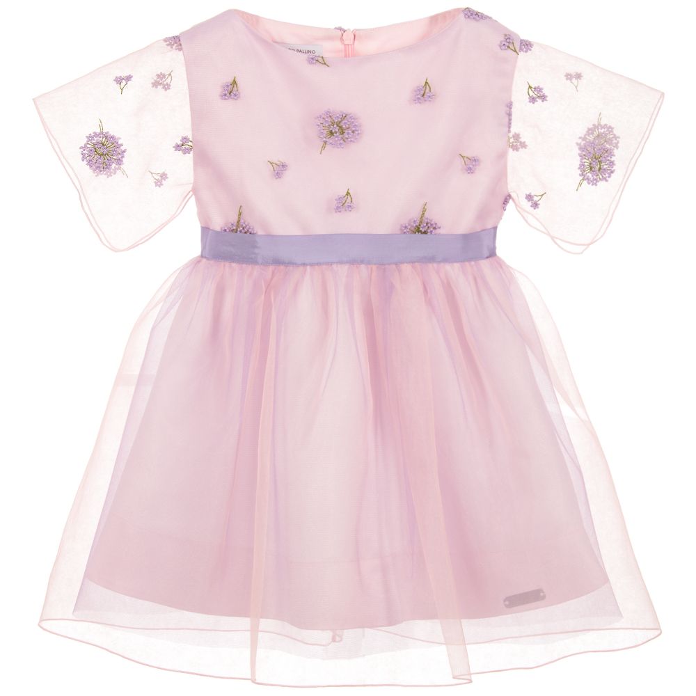 I Pinco Pallino - Girls Lilac Embroidered Dress | Childrensalon