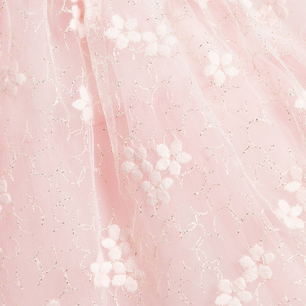 I Pinco Pallino-Girls Pink Velvet & Lace Dress | Childrensalon Outlet