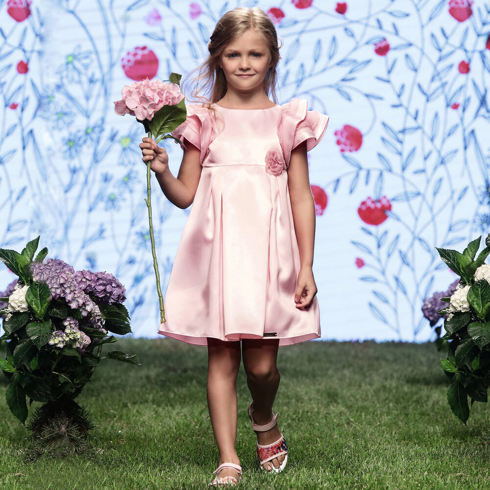 I Pinco Pallino-Pink Satin Dress | Childrensalon Outlet