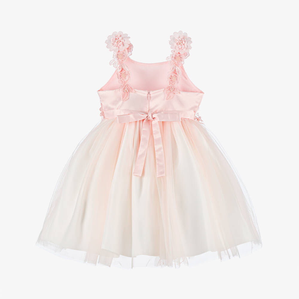 iAMe-Girls Blush Satin & Tulle Gown | Childrensalon Outlet