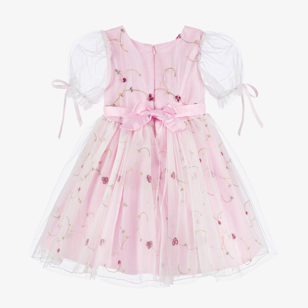 iAMe-Girls Blushing Floral Tulle Gown | Childrensalon Outlet