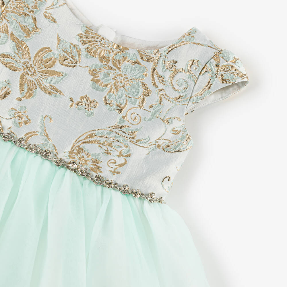 iAMe-طقم فاخر للبنات باللون الزمردي والذهبي | Childrensalon Outlet