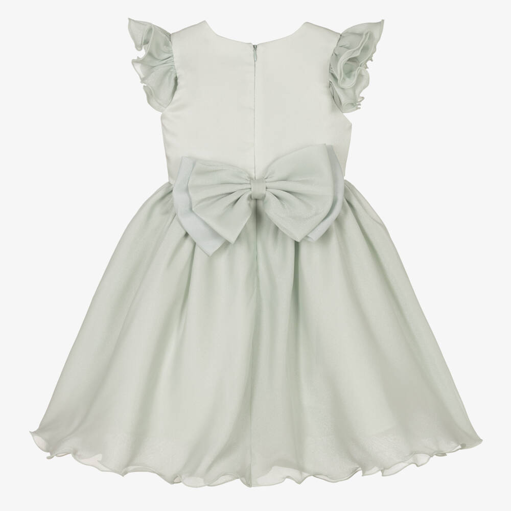 iAMe-Girls Green Chiffon & Satin Dress | Childrensalon Outlet