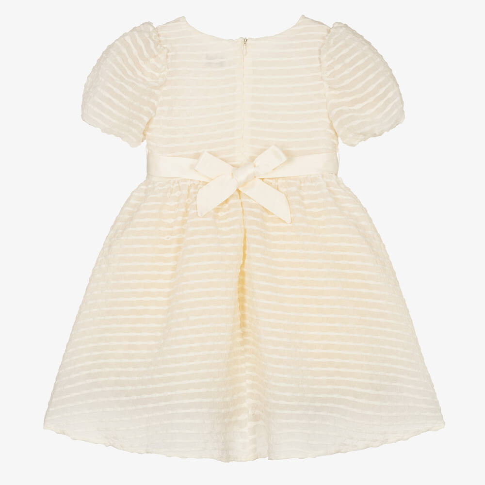 iAMe-Girls Ivory Embroidered Chiffon Dress | Childrensalon Outlet