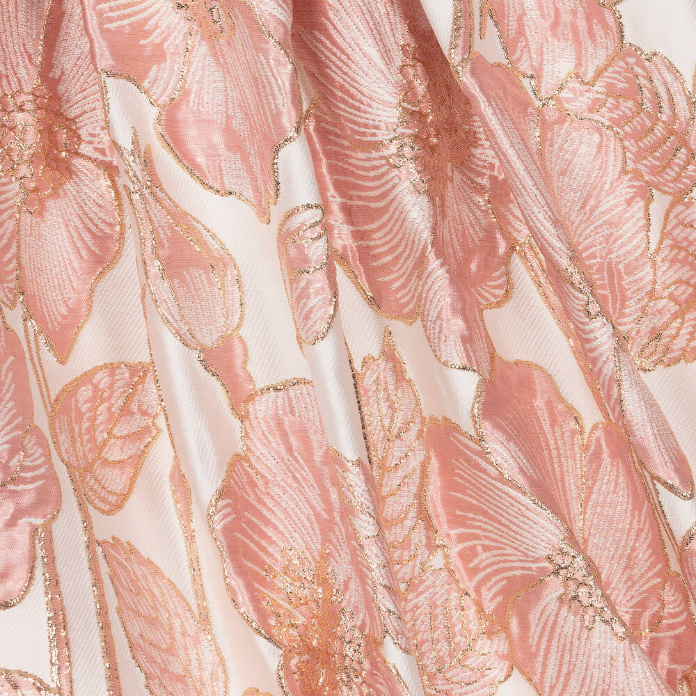 iAMe-Girls Pink Floral Brocade Dress | Childrensalon Outlet