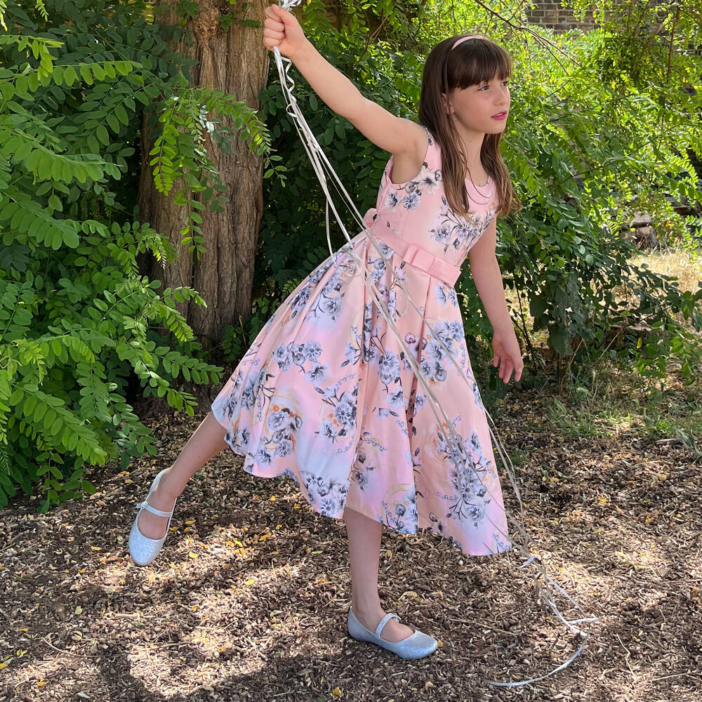 iAMe-Girls Pink Floral Dress | Childrensalon Outlet