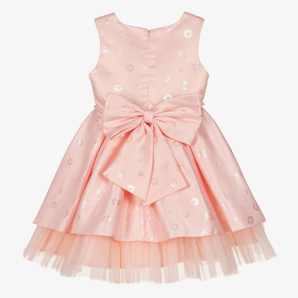 iAMe-Girls Pink Floral Satin Dress | Childrensalon Outlet