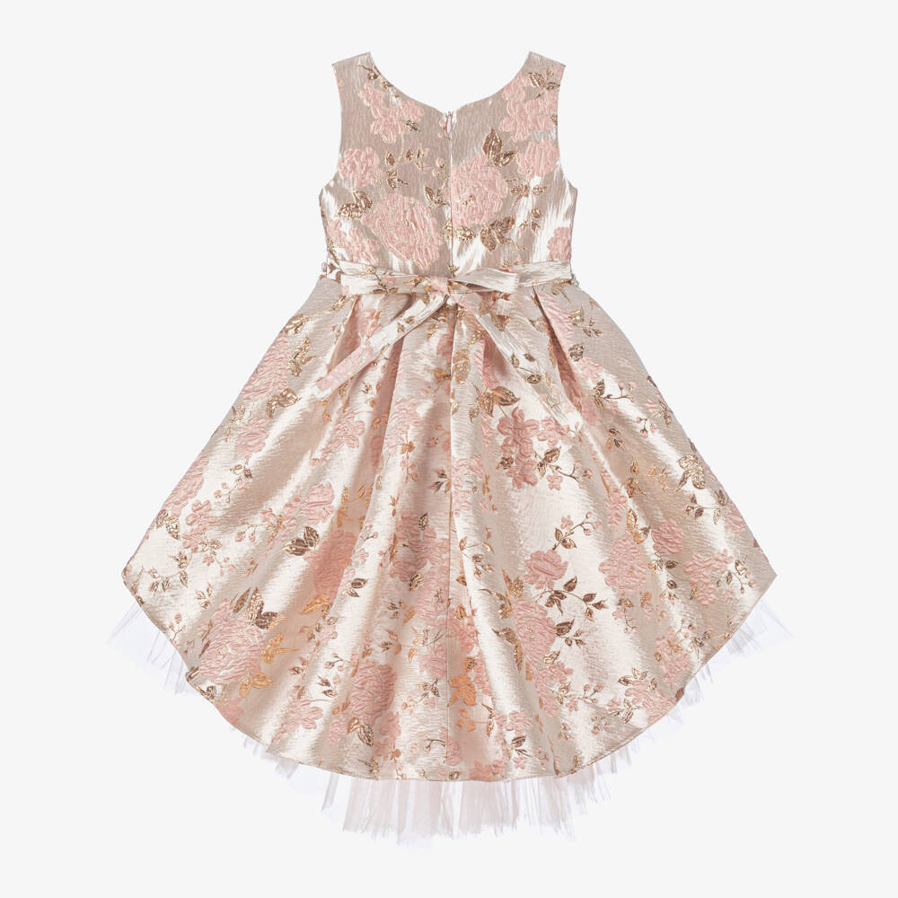 iAMe-Girls Pink & Gold Floral Elegance Dress | Childrensalon Outlet