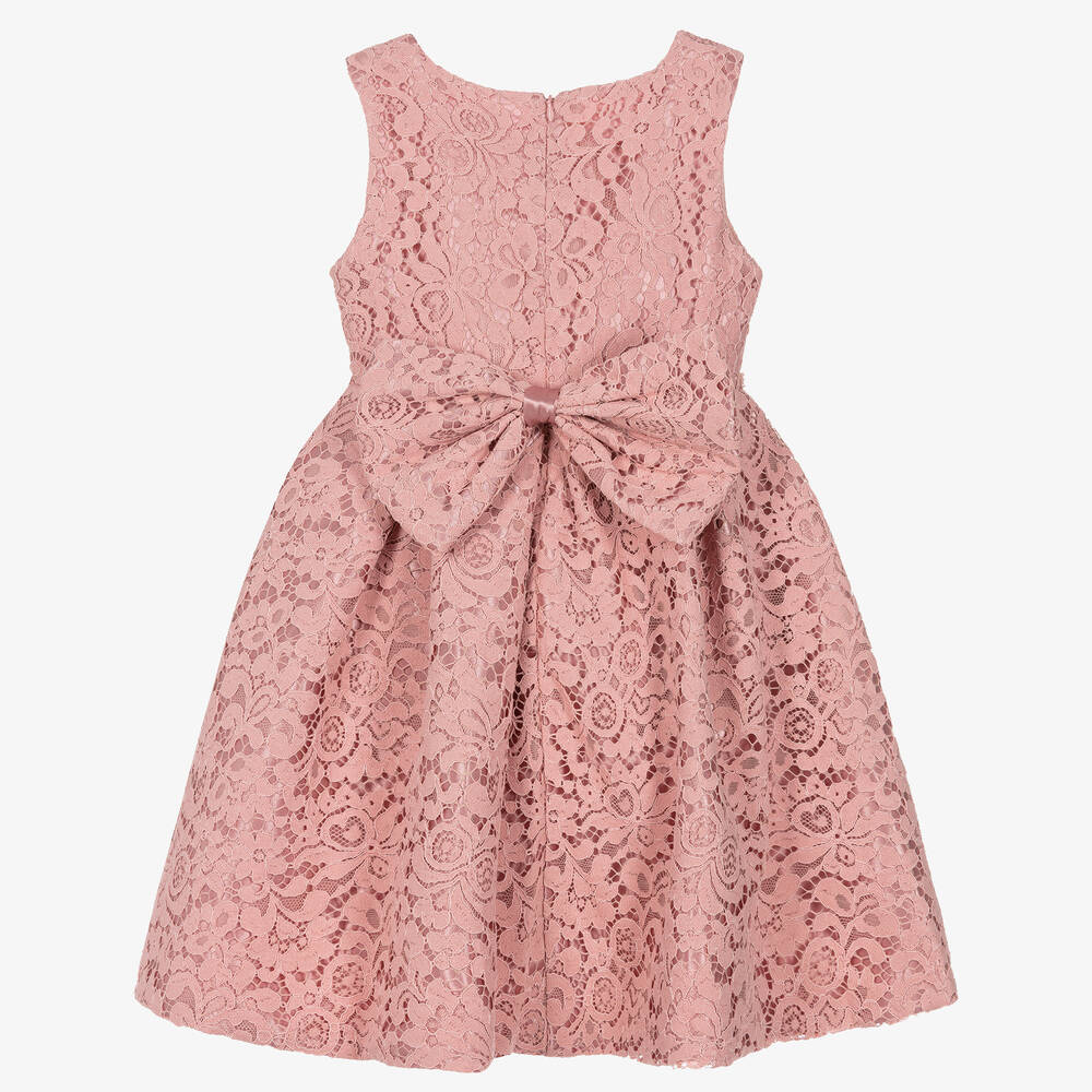 iAMe-Girls Pink Satin & Lace Dress | Childrensalon Outlet