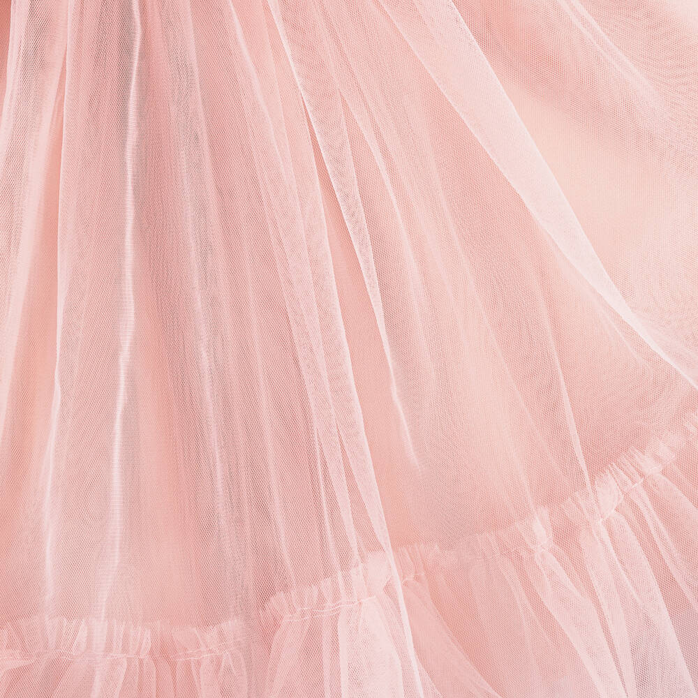 iAMe-Girls Pink Satin & Tulle Diamanté Dress | Childrensalon Outlet
