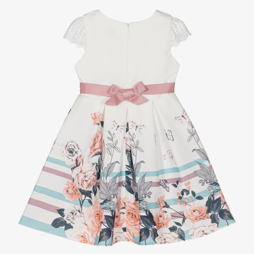 iAMe-Girls White Floral Dress | Childrensalon Outlet
