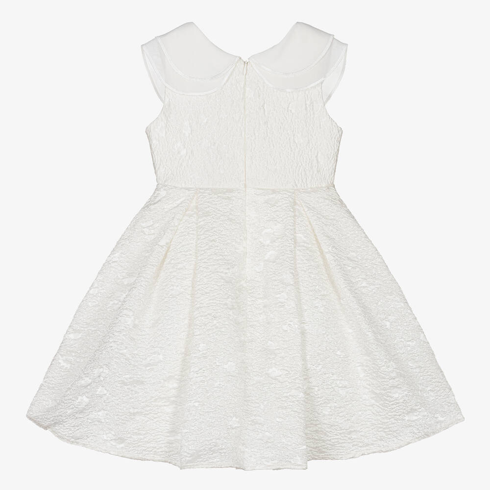 iAMe-Girls White Jacquard Dress | Childrensalon Outlet