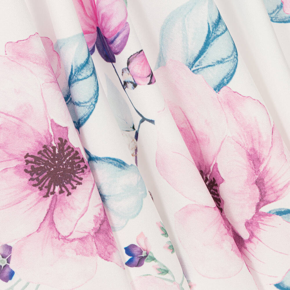 iAMe-Girls White & Pink Floral Dress | Childrensalon Outlet