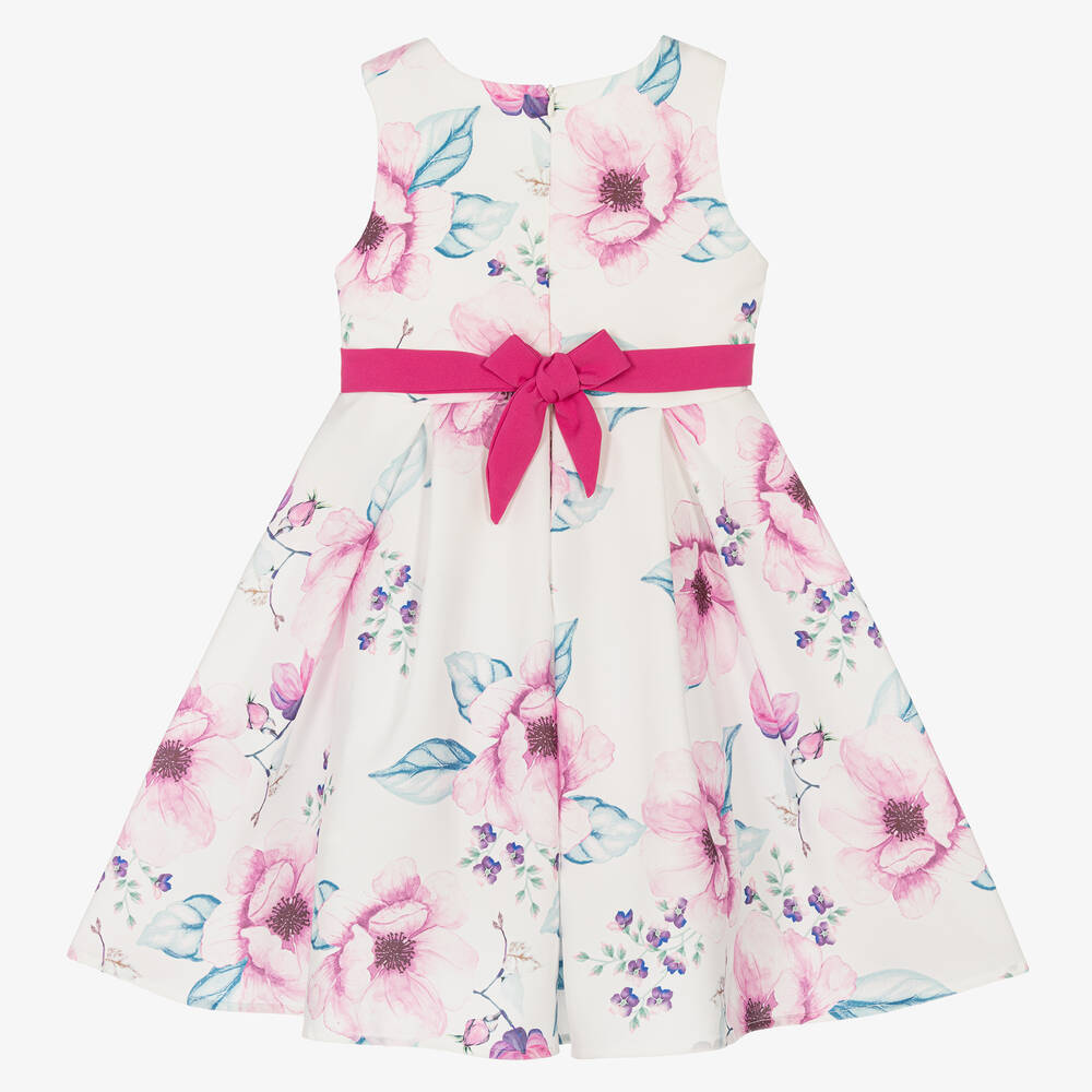 iAMe-Girls White & Pink Floral Dress | Childrensalon Outlet