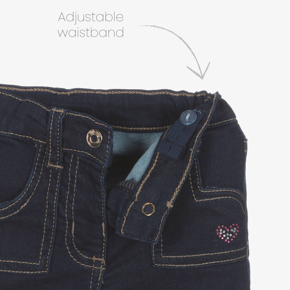 iDO Mini-Bab Girls Dark Blue Jeans with Heart Pockets | Childrensalon Outlet