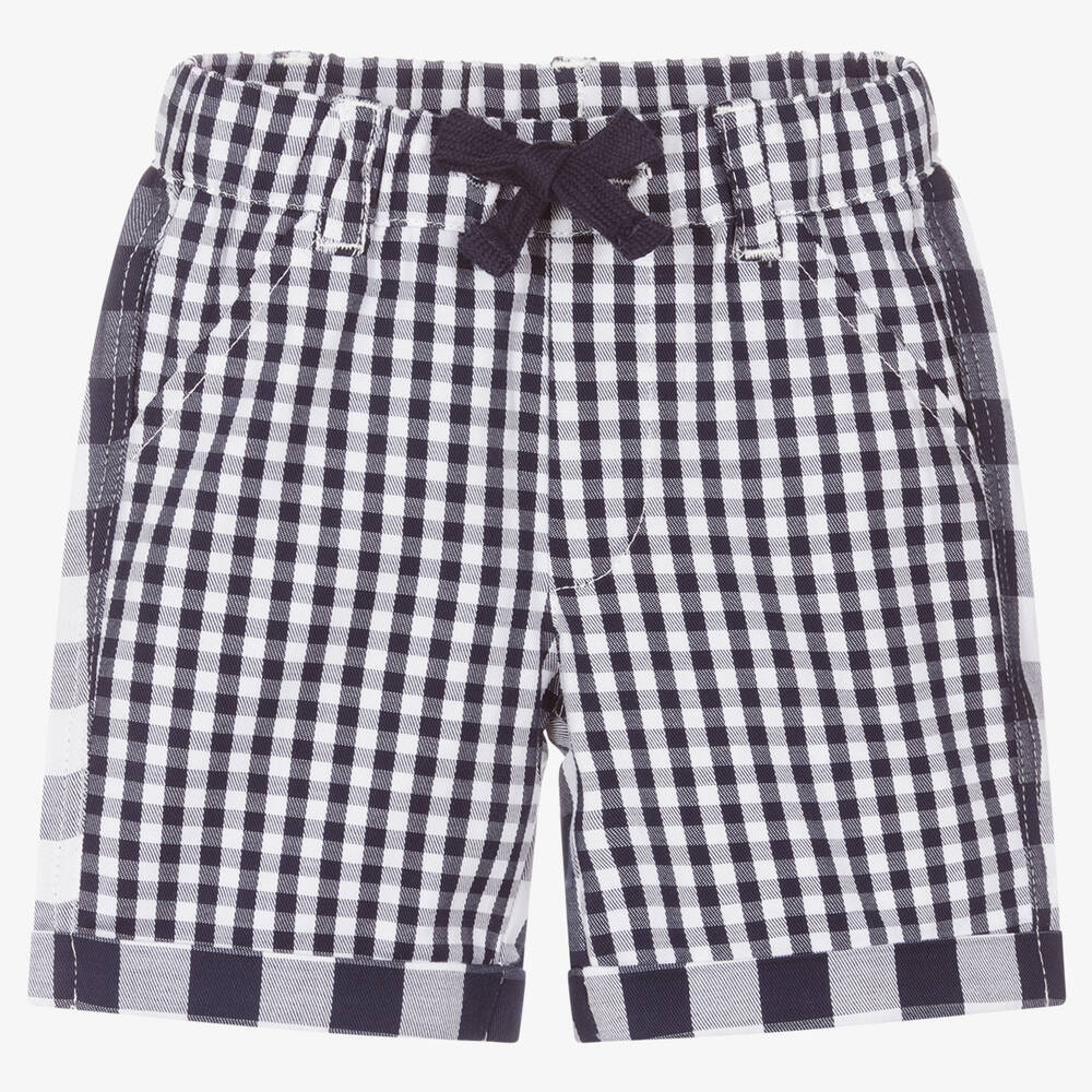 iDO Mini - Baby Boys Blue Check Shorts | Childrensalon