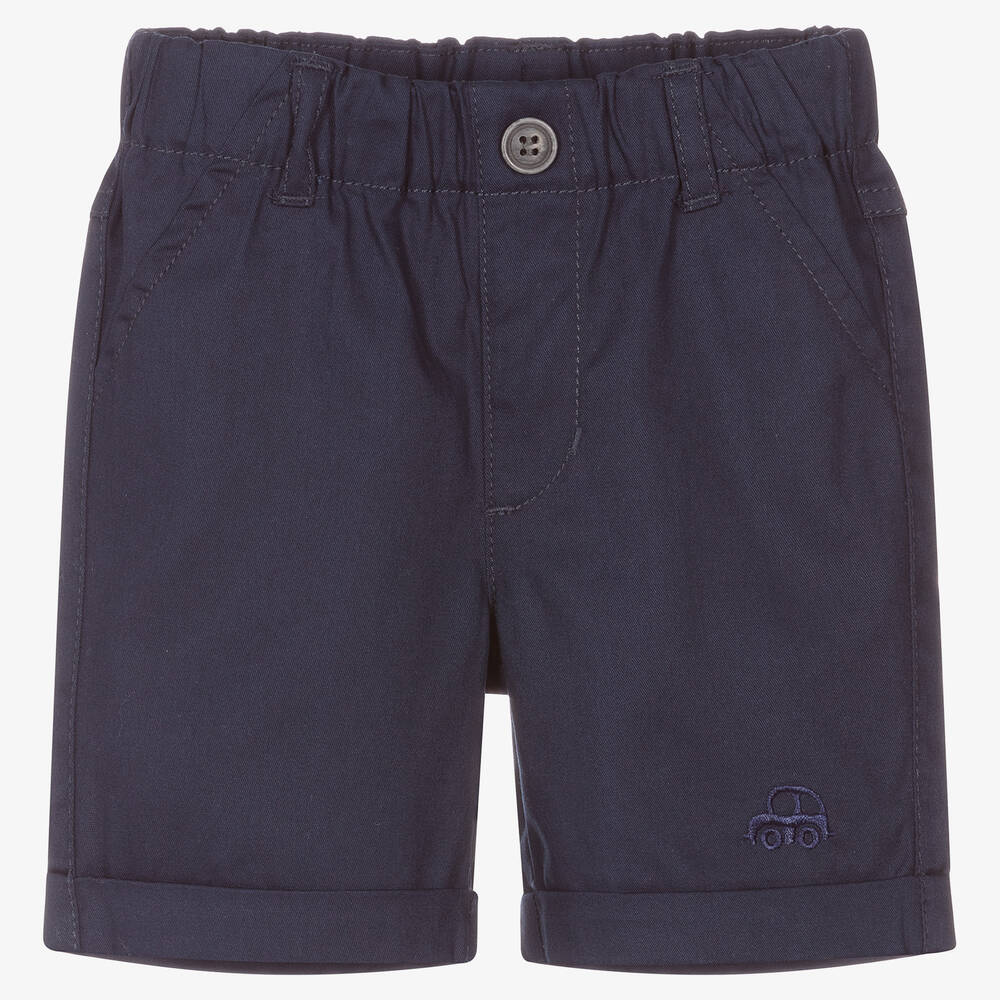 iDO Mini-Baby Boys Blue Cotton Shorts | Childrensalon Outlet