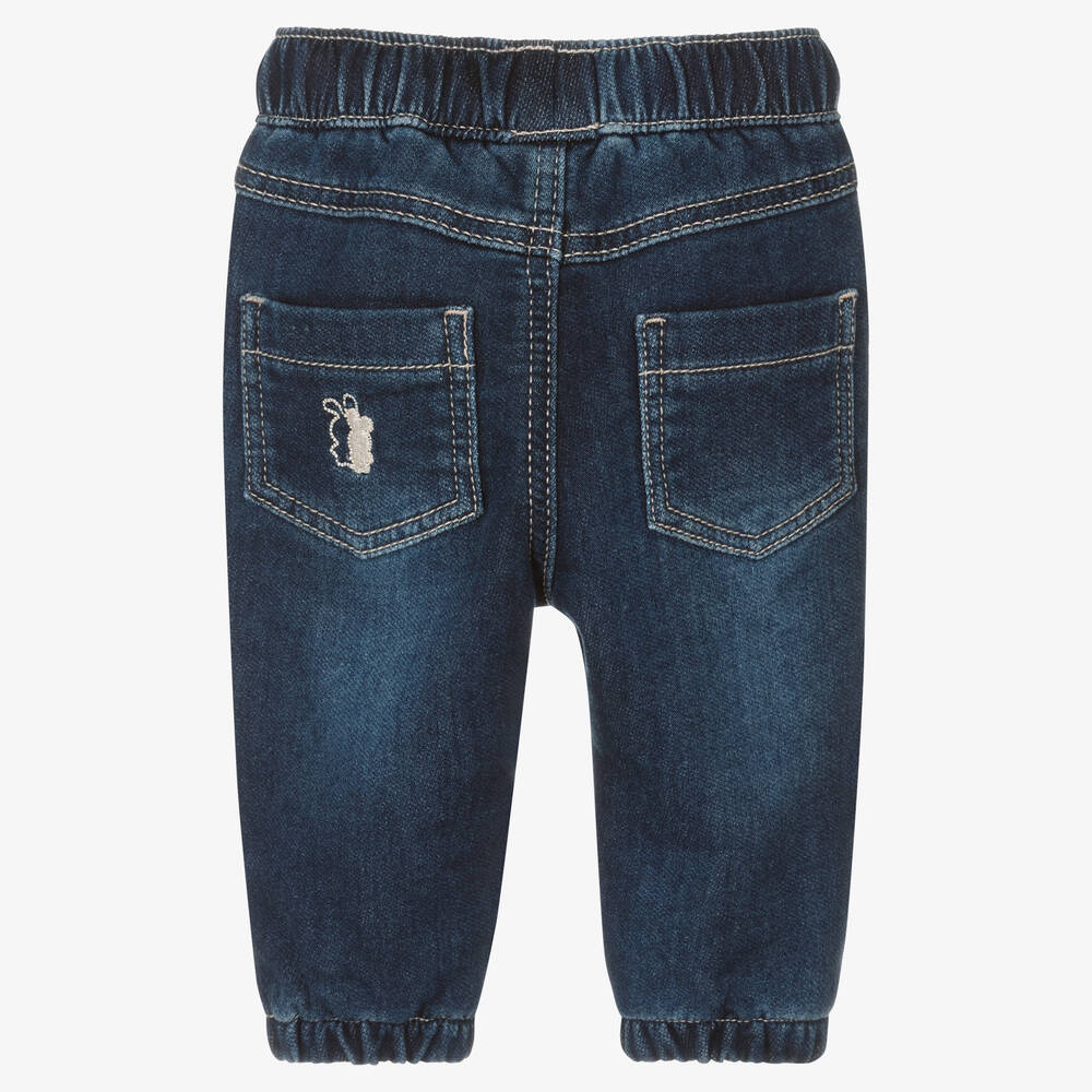 iDO Mini-Baby Boys Blue Denim Drawstring Jeans | Childrensalon Outlet