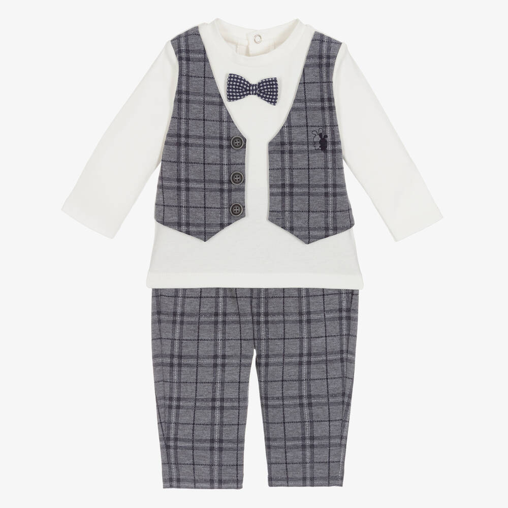 iDO Mini - Baby Boys Check Trousers Set | Childrensalon