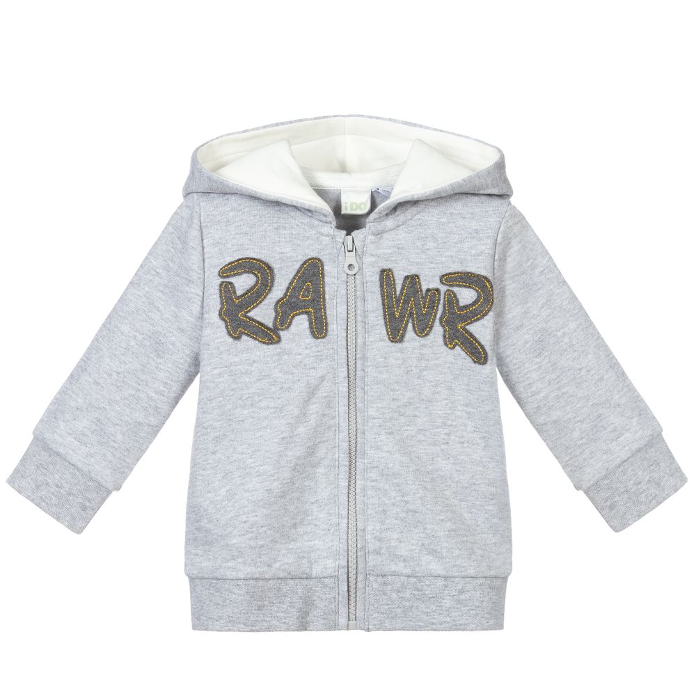 iDO Mini Baby Boys Grey ZipUp Top Childrensalon Outlet