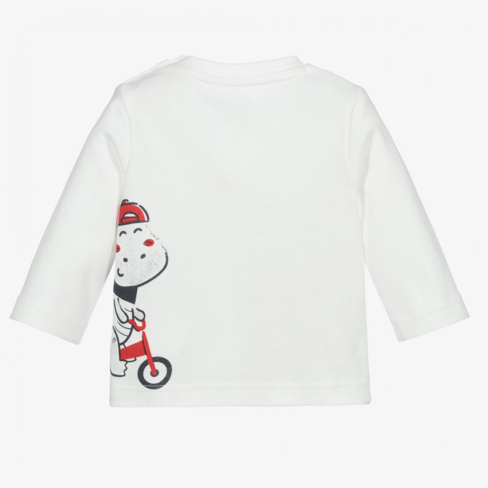 iDO Mini-Baby Boys Ivory Cotton Top | Childrensalon Outlet