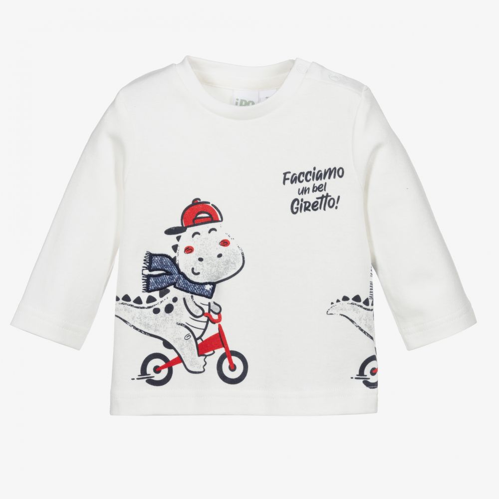 iDO Mini - Baby Boys Ivory Cotton Top | Childrensalon