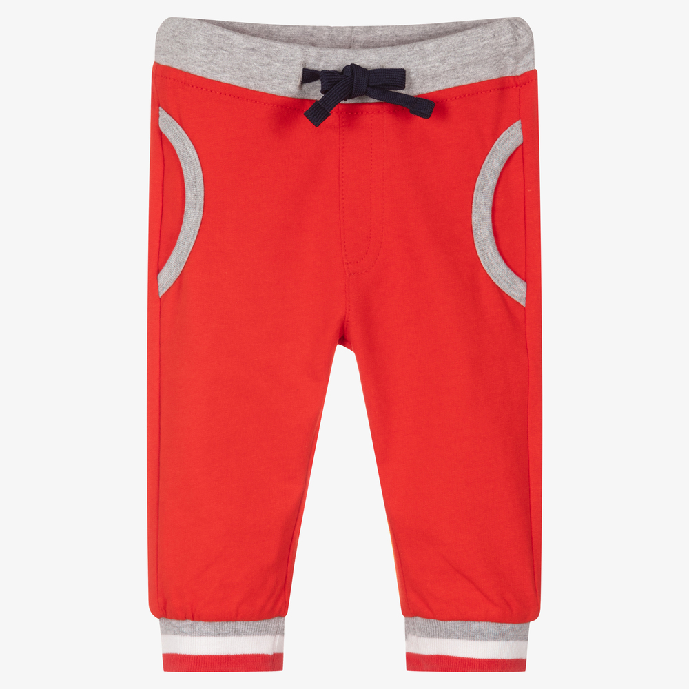 iDO Mini - Baby Boys Red Cotton Joggers | Childrensalon