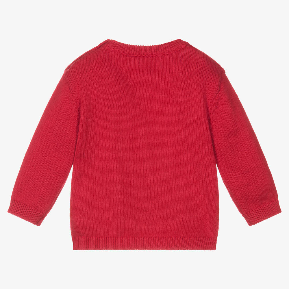 iDO Мини-Красный свитер из хлопка и шерсти с собачкой | Childrensalon Outlet