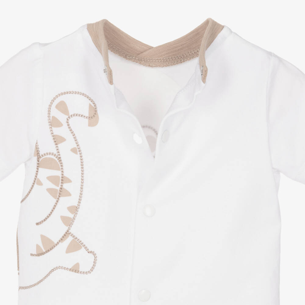 iDO-Baby Boys White & Beige Tiger Shorts Set | Childrensalon Outlet