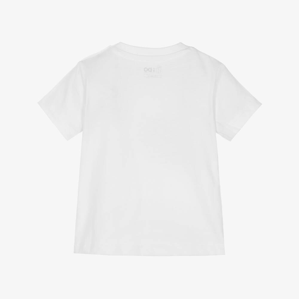 iDO-Baby Boys White Cotton T-Shirt with Animal Motifs | Childrensalon Outlet