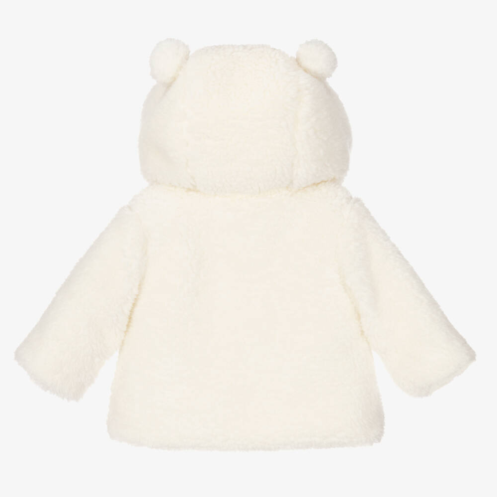 iDO Mini-Baby Girls Ivory Fleece Jacket | Childrensalon Outlet