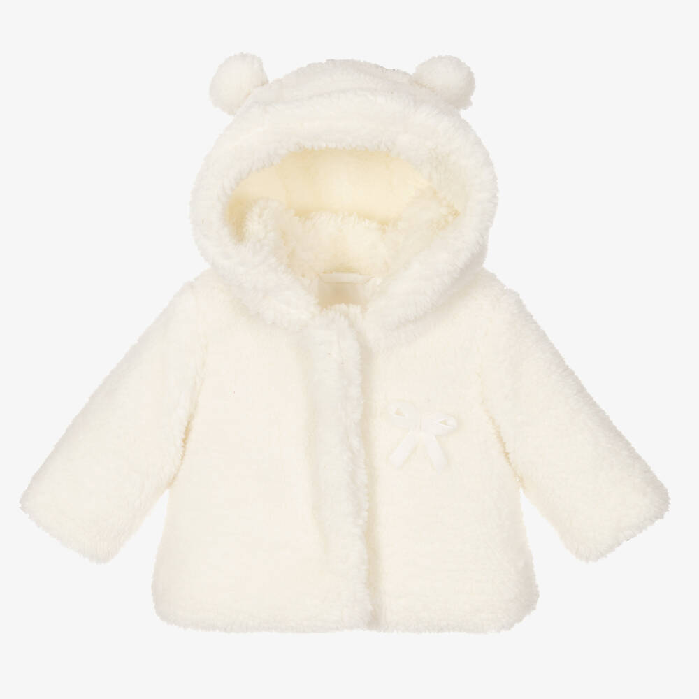 iDO Mini - Baby Girls Ivory Fleece Jacket | Childrensalon