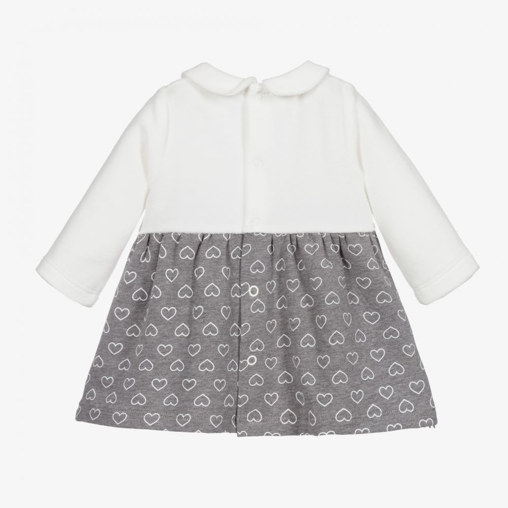 iDO Mini-Baby Girls Ivory & Grey Dress | Childrensalon Outlet