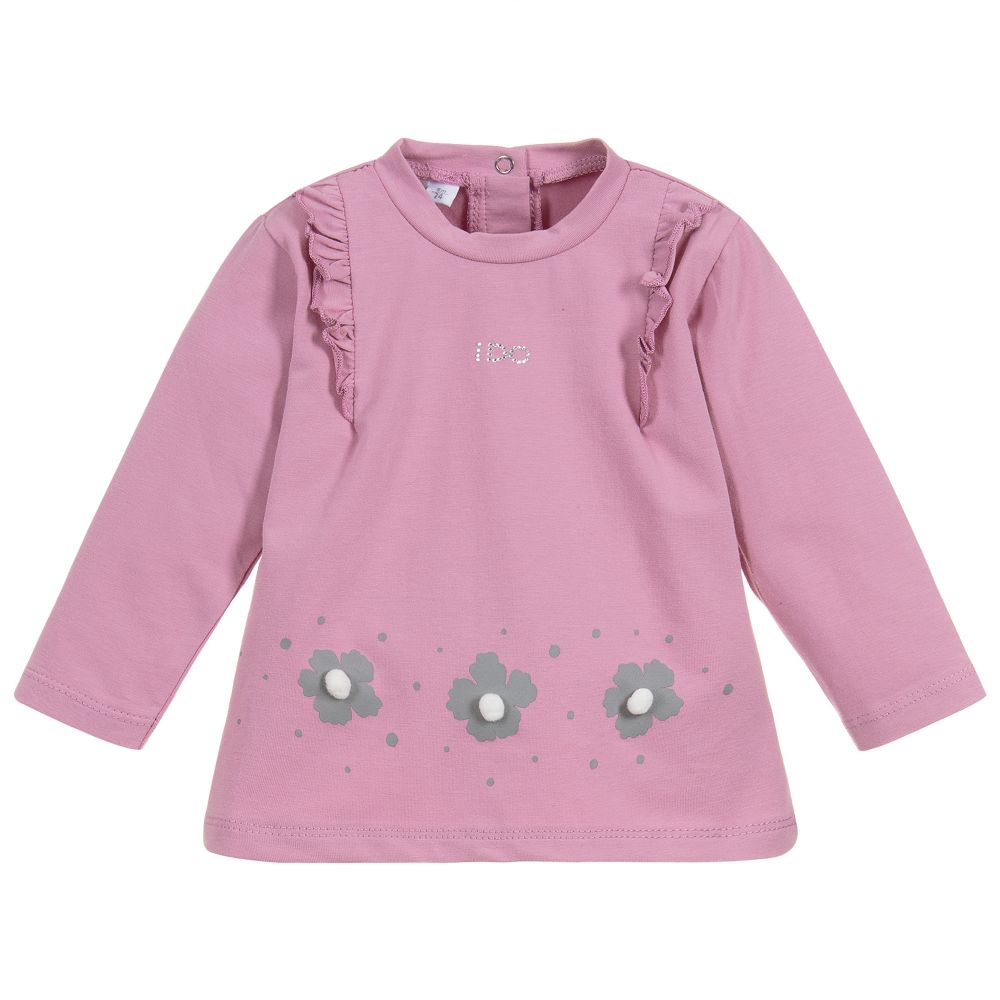 iDO Mini-Baby Girls Pink Cotton Top | Childrensalon Outlet