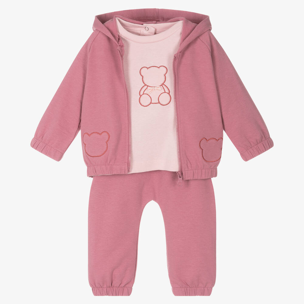 iDO Mini - Ensemble survêtement rose en coton | Childrensalon