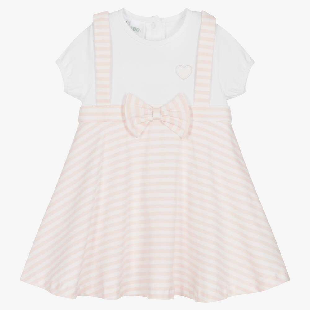 iDO Mini - Robe rose rayée bébé | Childrensalon