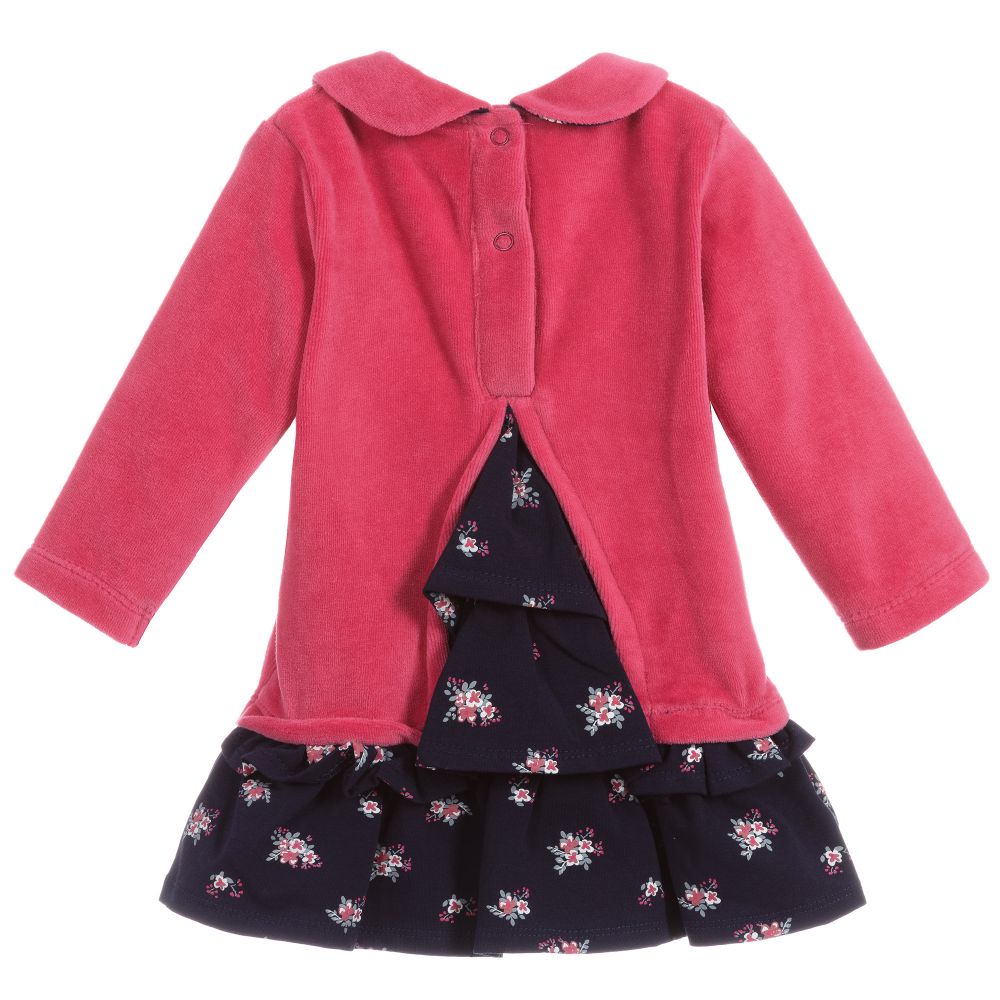 iDO Mini-Baby Girls Pink Velour Dress | Childrensalon Outlet