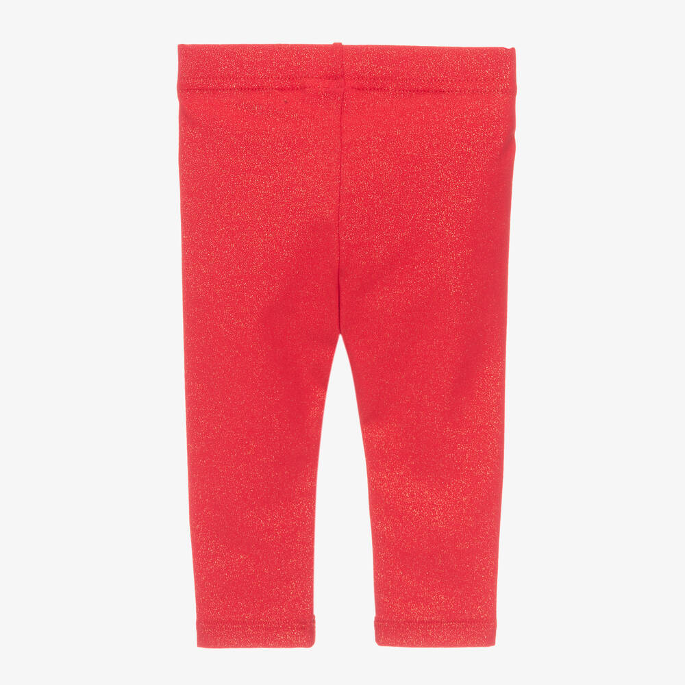 iDO Mini - Baby Girls Red Glitter Leggings