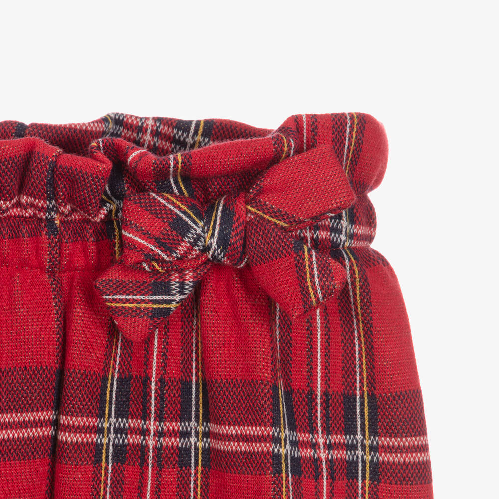Red tartan paper bag trousers shop