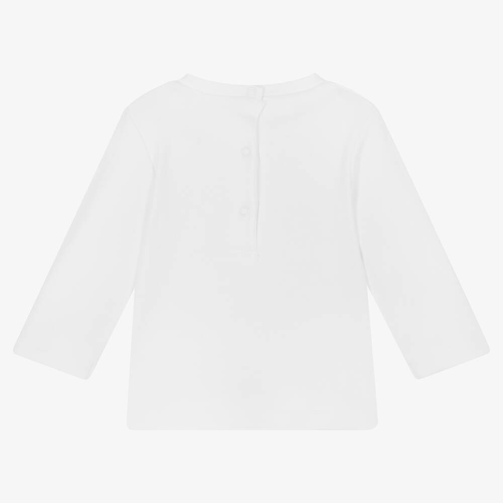 iDO Mini-توب قطن جيرسي لون أبيض للمولودات | Childrensalon Outlet