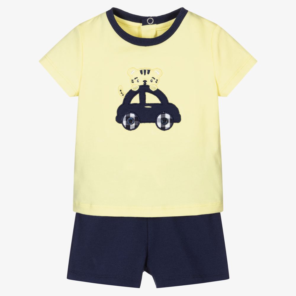 iDO Mini - Ensemble short jaune/bleu Bébé | Childrensalon