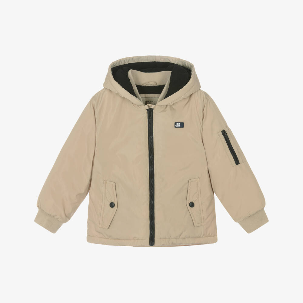 iDO-Beige Hooded Coat | Childrensalon Outlet