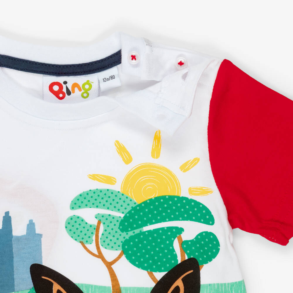 iDO Baby-طقم شورت وتيشيرت قطن لون أبيض وكحلي للأولاد | Childrensalon Outlet