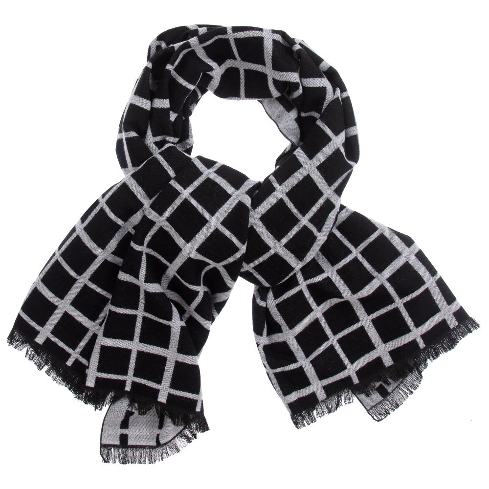 iDO Junior - Black & Grey Scarf (184cm) | Childrensalon