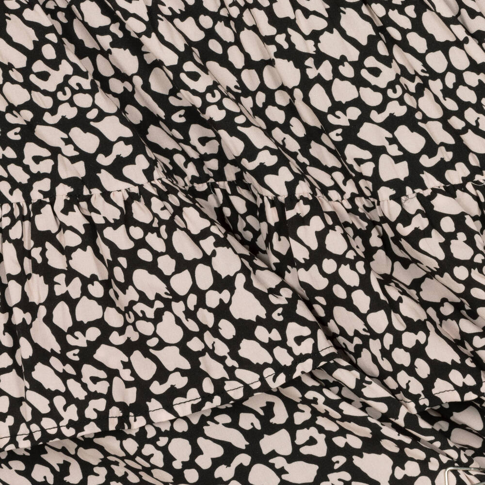 iDO Junior-Black & Pink Leopard Dress | Childrensalon Outlet