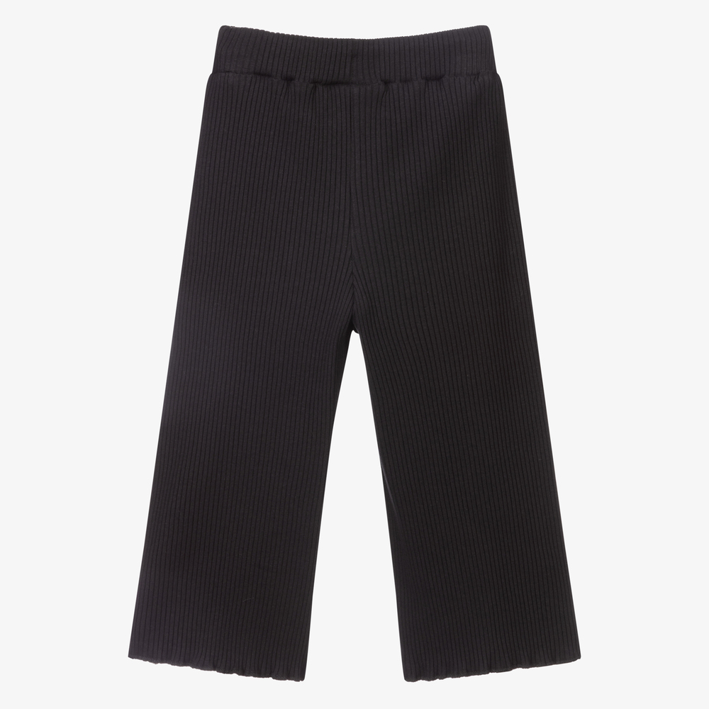 iDO Baby-Black Ribbed Jersey Trousers | Childrensalon Outlet