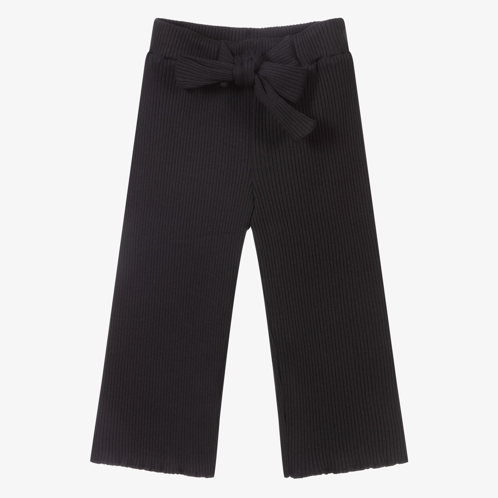 iDO Baby - Black Ribbed Jersey Trousers | Childrensalon